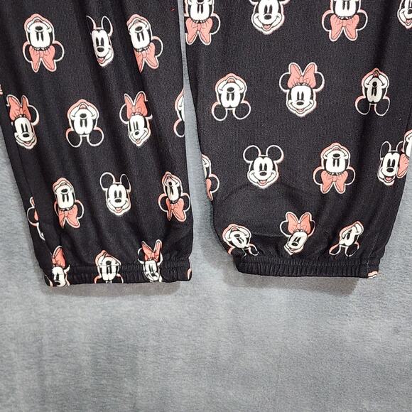 Disney Mickey & Minnie Mouse Pajama Pants Black Print Medium - Picture 7 of 9